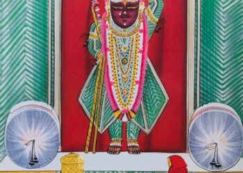 श्रीनाथजी में आज हरे सफ़ेद लहरियाँ का श्रृंगार