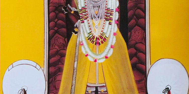 श्रीनाथजी में आज केसरी पिछोड़ा, कतरा चन्द्रिका श्रृंगार दर्शन