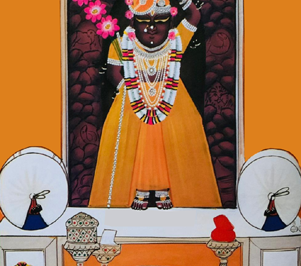 श्रीनाथजी में आज चंदन की चोली व कली के श्रृंगार