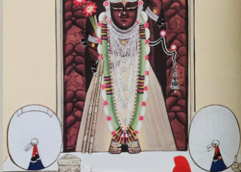 श्रीनाथजी के आज श्वेत पिछोड़ा और किरीट के श्रृंगार दर्शन