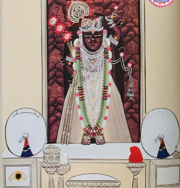 श्रीनाथजी के आज श्वेत पिछोड़ा और किरीट के श्रृंगार दर्शन