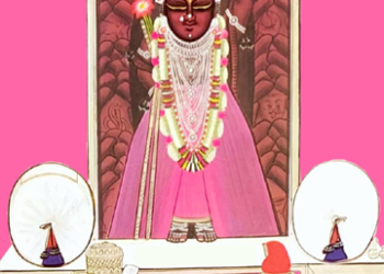 श्रीनाथजी में आज गुलाबी पिछोड़ा, ग्वाल पगा चन्द्रिका के श्रृंगार