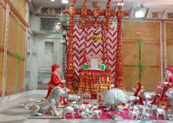 सलमा सितारे के हिंडोला में विराजे श्री द्वारकाधीश