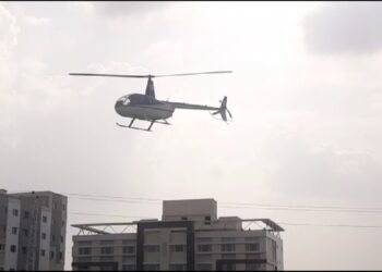 श्रीनाथजी मंदिर पर पुष्पवर्षा के साथ हेलीकॉप्टर जॉय राइड सेवा की शुरुआत