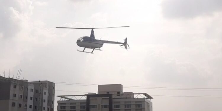 श्रीनाथजी मंदिर पर पुष्पवर्षा के साथ हेलीकॉप्टर जॉय राइड सेवा की शुरुआत