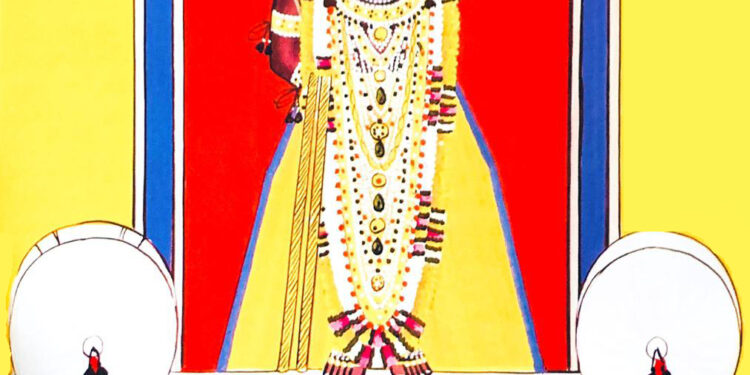 श्रीनाथजी में आज श्री चन्द्रावलीजी का उत्सव, नील-पीत के पगा, पिछोड़ा का विशिष्ट श्रृंगार