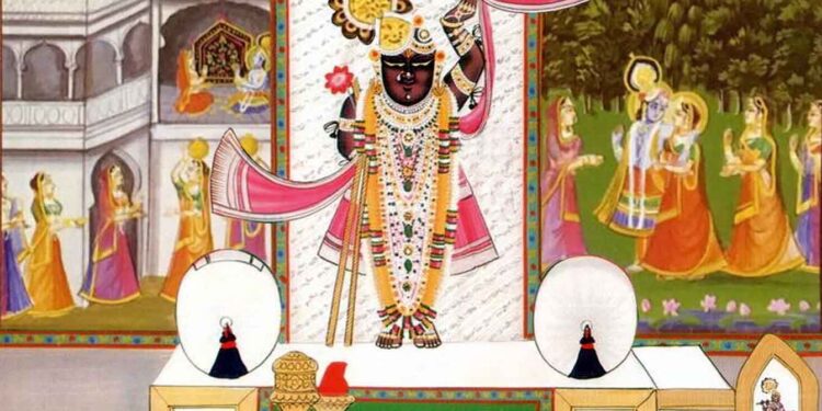 श्रीनाथजी को आज मुकुट काछनी का श्रृंगार, सांझी प्रारम्भ