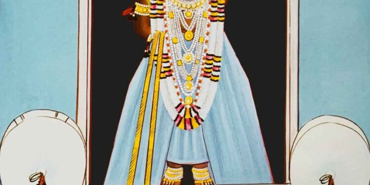 श्रीनाथजी में आज पिछोड़ा व भीमसेनी कतरा के श्रृंगार