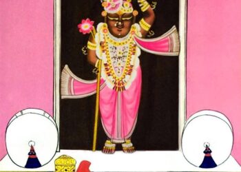 श्रीनाथजी के आज धोती पटका के श्रृंगार में दर्शन