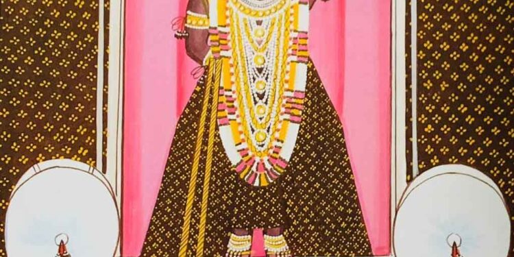 श्रीनाथजी में आज पिछोड़ा व कतरा चन्द्रिका के श्रृंगार