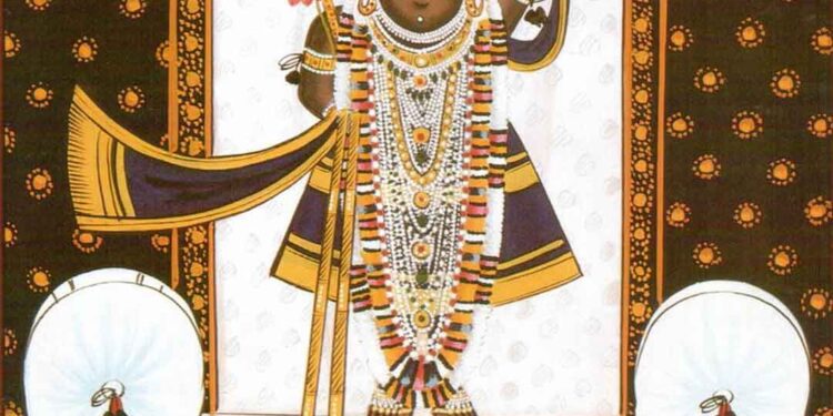 श्रीनाथजी में आज सांझी का कोट, महादान, मुकुट-काछनी का श्रृंगार