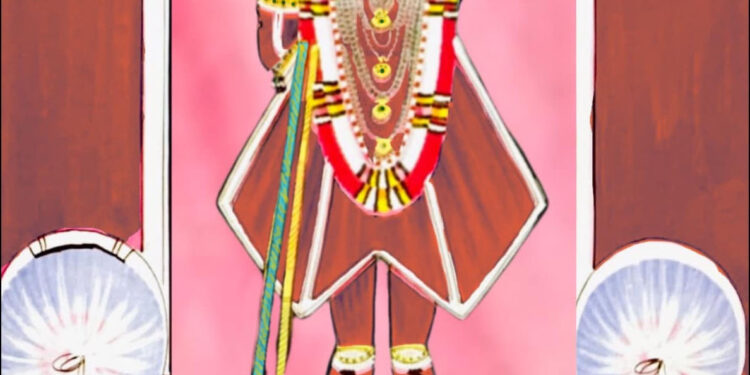 श्रीनाथजी के आज चाकदार वागा, जमाव का कतरा श्रृंगार में दर्शन