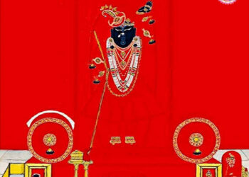 श्रीनाथजी में आज लाल घटा के दर्शन