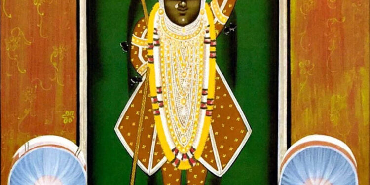 श्रीनाथजी के आज चाकदार पर पगा चंद्रिका श्रृंगार में दर्शन