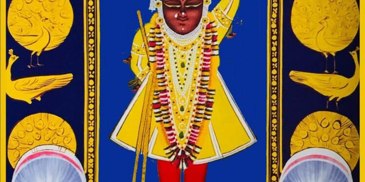 श्रीनाथजी में आज पीताम्बर को चोलना का श्रृंगार