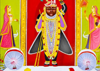 श्रीनाथजी में आज त्रिकुटी के वागा का अदभुत श्रृंगार