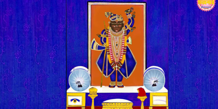 श्रीनाथजी के आज मेघ श्याम जरी के श्रृंगार दर्शन