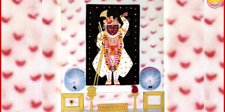 श्रीनाथजी में आज ग्वालपगा व चन्द्रिका का श्रृंगार