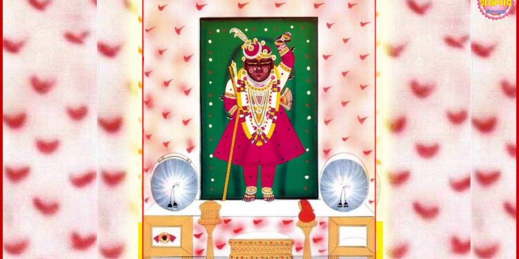 श्रीनाथजी के आज अबीर की चोली के श्रृंगार में दर्शन