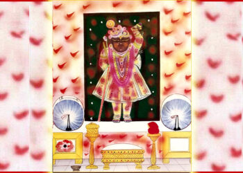 श्रीनाथजी में आज गोल चन्द्रिका का श्रृंगार