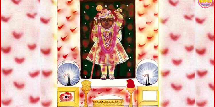 श्रीनाथजी में आज गोल चन्द्रिका का श्रृंगार