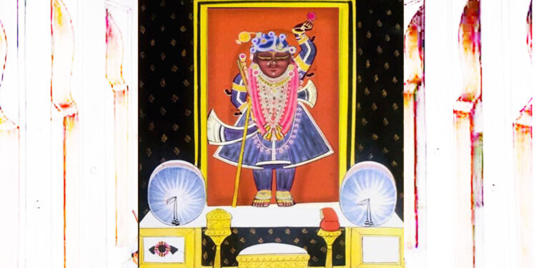 श्रीनाथजी में आज श्याम जरी के वस्त्र, चन्द्रिका का श्रृंगार