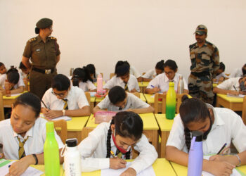 एमएमपीएस में हुई जूनियर विंग एनसीसी कैडेट नव प्रवेश परीक्षा