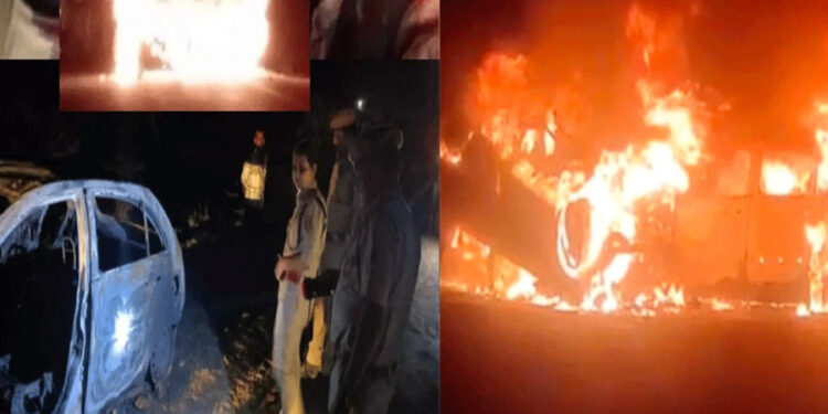 झालावाड़ में भीषण सड़क हादसा, 4 लोग ज़िंदा जले