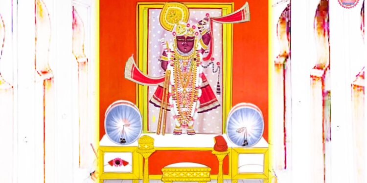 श्रीजी के आज ऋतू के आखिरी मुकुट काछनी श्रृंगार में दर्शन