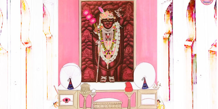 श्रीनाथजी में आज कली के परधनी पाग और तुर्रा के श्रृंगार