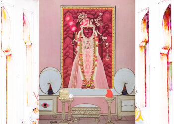 श्रीनाथजी में आज पिछोड़ा पर टिपारा के श्रृंगार