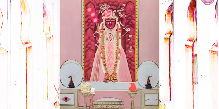 श्रीनाथजी में आज पिछोड़ा पर टिपारा के श्रृंगार