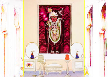 श्रीनाथजी के आज परधनी पर गोल चंद्रिका के श्रृंगार