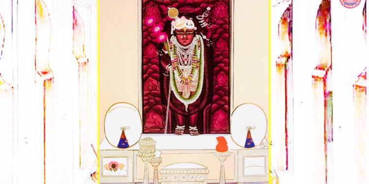 श्रीनाथजी के आज परधनी पर गोल चंद्रिका के श्रृंगार