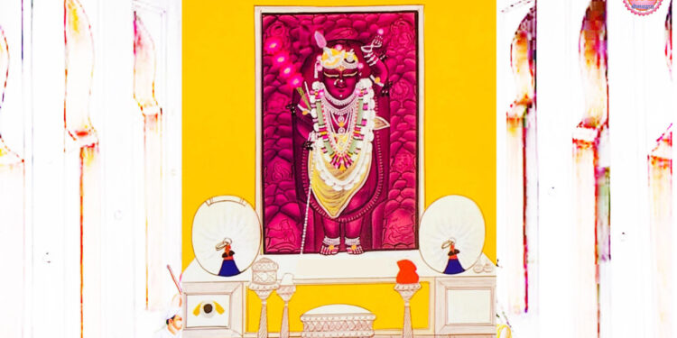 श्रीनाथजी के आड़बंद पर तुर्रा के श्रृंगार में दर्शन