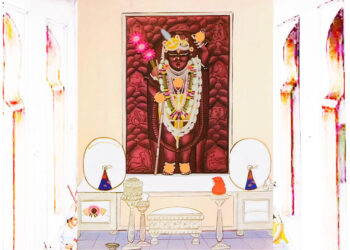 श्रीनाथजी के परदनी पर चिनमा पगा का श्रृंगार, चन्दन गोली मनोरथ