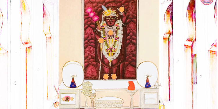 श्रीनाथजी के परदनी पर चिनमा पगा का श्रृंगार, चन्दन गोली मनोरथ