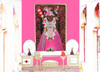 श्रीनाथजी के आज पिछोड़ा, फेंटा-चंद्रिका और कली के श्रृंगार के दर्शन