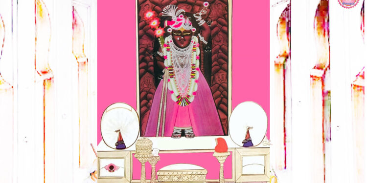 श्रीनाथजी के आज पिछोड़ा, फेंटा-चंद्रिका और कली के श्रृंगार के दर्शन