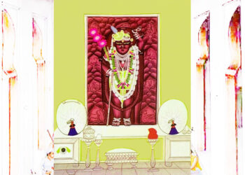 श्रीनाथजी में आज परधनी पर गोल पाग और क़तरा के श्रृंगार