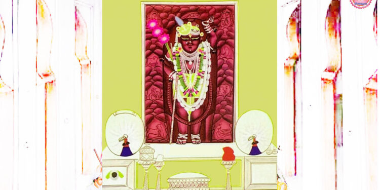 श्रीनाथजी में आज परधनी पर गोल पाग और क़तरा के श्रृंगार