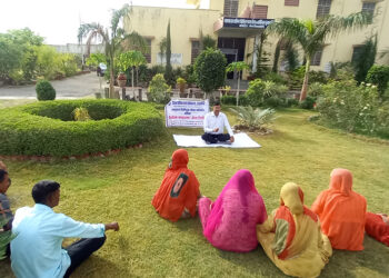 न्यायालय परिसर भीम तथा पाटिया ग्राउंड भीम में योग दिवस मनाया गया