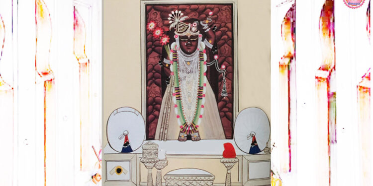 श्रीनाथजी में आज पिछोड़ा पर टिपारा का श्रृंगार