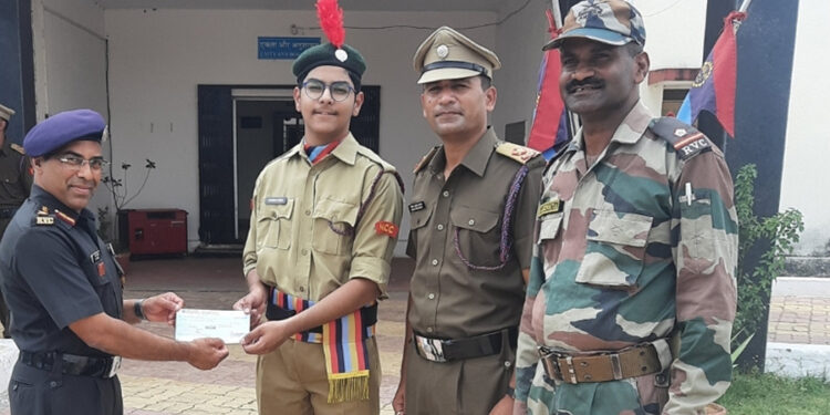 महाराणा मेवाड़ पब्लिक स्कूल के एनसीसी कैडेट सौरव सोनी छात्रवत्ति से सम्मानित