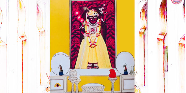 श्रीनाथजी में आज पिछोड़ा पर कतरा का श्रृंगार