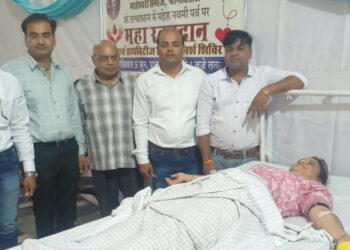 माहेश्वरी समाज के रक्तदान शिविर में 51 युनिट रक्तदान 80 ब्लड शुगर और चिकित्सा जाँच