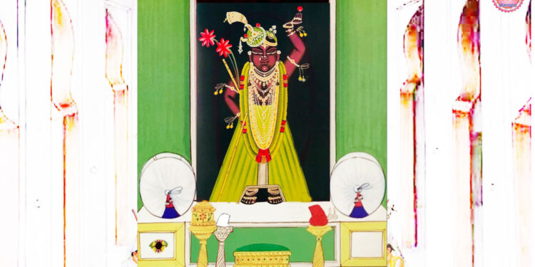 श्रीनाथजी में आज हरे पिछोड़ा व जमाव के कतरा के श्रृंगार