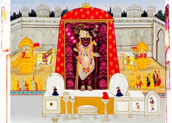 श्रीनाथजी में आज आड़बंद पर कुल्हे व चन्द्रिका का श्रृंगार