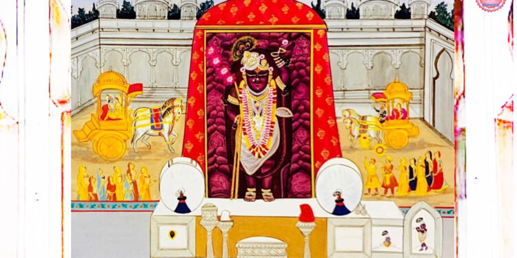 श्रीनाथजी में आज आड़बंद पर कुल्हे व चन्द्रिका का श्रृंगार