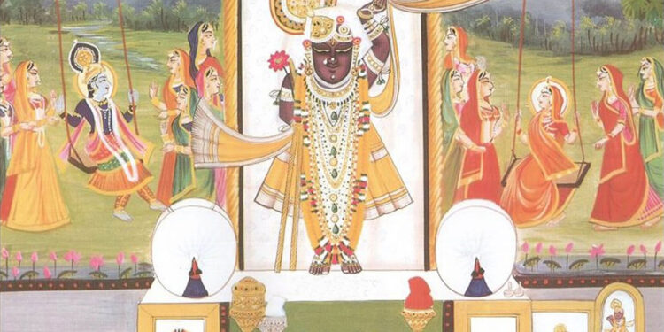 आज श्रीनाथजी में मुकुट- काछनी का श्रृंगार